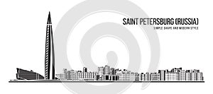 Cityscape Building Abstract shape and modern style art Vector design - Saint petersburg city Russia