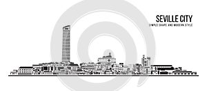 Cityscape Building Abstract shape and modern style art Vector design -  Seville city