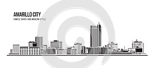 Cityscape Building Abstract Simple shape and modern style art Vector design - Amarillo city