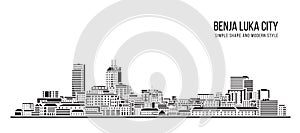 Cityscape Building Abstract Simple shape and modern style art Vector design - Banja Luka city photo