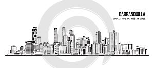 Cityscape Building Abstract Simple shape and modern style art Vector design - Barranquilla