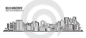 Cityscape Building Abstract Simple shape and modern style art Vector design - Belo Horizonte city photo