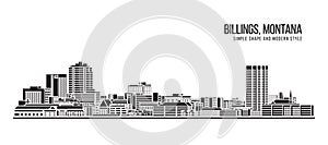 Cityscape Building Abstract Simple shape and modern style art Vector design -  Billings city, Washington photo