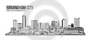 Cityscape Building Abstract Simple shape and modern style art Vector design - Birmingham