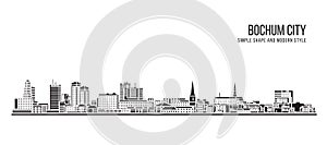 Cityscape Building Abstract Simple shape and modern style art Vector design - Bochum city