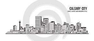 Cityscape Building Abstract Simple shape and modern style art Vector design - Calgary city