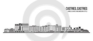 Cityscape Building Abstract Simple shape and modern style art Vector design -  Castries, Saint Lucia photo