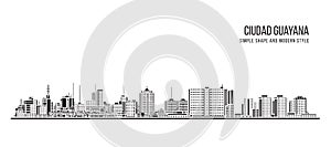 Cityscape Building Abstract Simple shape and modern style art Vector design - Ciudad Guayana city photo