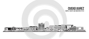 Cityscape Building Abstract Simple shape and modern style art Vector design - Ciudad Juarez city photo