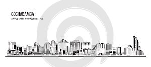 Cityscape Building Abstract Simple shape and modern style art Vector design - Cochabamba city photo