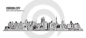 Cityscape Building Abstract Simple shape and modern style art Vector design -  Cordoba city