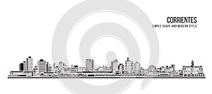 Cityscape Building Abstract Simple shape and modern style art Vector design - Corrientes city