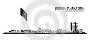 Cityscape Building Abstract Simple shape and modern style art Vector design - Ensenada city, Baja California photo
