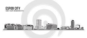 Cityscape Building Abstract Simple shape and modern style art Vector design - Espoo city