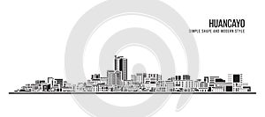 Cityscape Building Abstract Simple shape and modern style art Vector design - Huancayo city photo