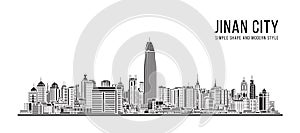 Cityscape Building Abstract Simple shape and modern style art Vector design -  Jinan city