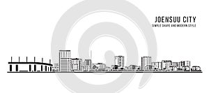 Cityscape Building Abstract Simple shape and modern style art Vector design - Joensuu city photo