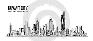 Cityscape Building Abstract Simple shape and modern style art Vector design - Kuwait city