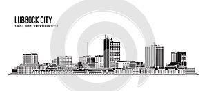 Cityscape Building Abstract Simple shape and modern style art Vector design -  Lubbock city