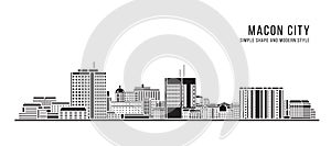 Cityscape Building Abstract Simple shape and modern style art Vector design - Macon city