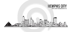 Cityscape Building Abstract Simple shape and modern style art Vector design - Memphis city