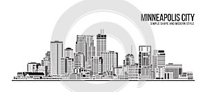 Cityscape Building Abstract Simple shape and modern style art Vector design - Minneapolis city