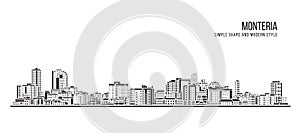 Cityscape Building Abstract Simple shape and modern style art Vector design - Monteria photo