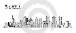 Cityscape Building Abstract Simple shape and modern style art Vector design - Mumbai city Worli