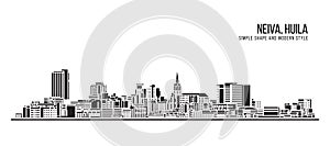 Cityscape Building Abstract Simple shape and modern style art Vector design - Neiva, Huila photo