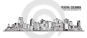Cityscape Building Abstract Simple shape and modern style art Vector design - Pereira, Colombia photo