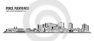 Cityscape Building Abstract Simple shape and modern style art Vector design -  Ponce city