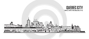 Cityscape Building Abstract Simple shape and modern style art Vector design - Quebec city photo