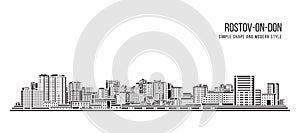 Cityscape Building Abstract Simple shape and modern style art Vector design -  Rostov-on-Don city