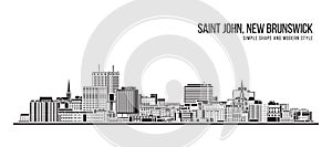 Cityscape Building Abstract Simple shape and modern style art Vector design - Saint John, new brunswick