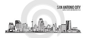 Cityscape Building Abstract Simple shape and modern style art Vector design - San Antonio city