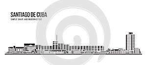 Cityscape Building Abstract Simple shape and modern style art Vector design - Santiago de Cuba photo