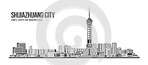 Cityscape Building Abstract Simple shape and modern style art Vector design -  Shijiazhuang city photo