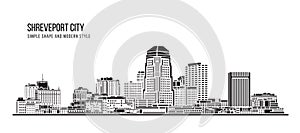 Cityscape Building Abstract Simple shape and modern style art Vector design -  Shreveport city