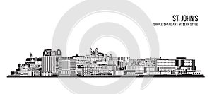 Cityscape Building Abstract Simple shape and modern style art Vector design - St. John`s