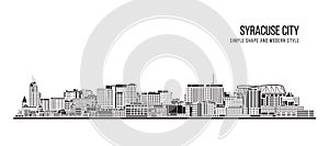 Cityscape Building Abstract Simple shape and modern style art Vector design -  Syracuse city