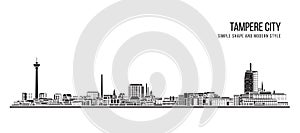 Cityscape Building Abstract Simple shape and modern style art Vector design - Tampere city photo