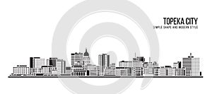 Cityscape Building Abstract Simple shape and modern style art Vector design -  Topeka city