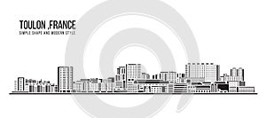 Cityscape Building Abstract Simple shape and modern style art Vector design - Toulon city