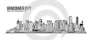 Cityscape Building Abstract Simple shape and modern style art Vector design - Vancouver city