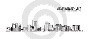 Cityscape Building Abstract Simple shape and modern style art Vector design - Virginia Beach city