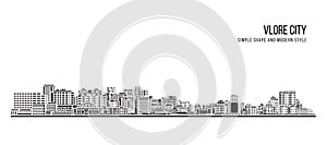 Cityscape Building Abstract Simple shape and modern style art Vector design -  Vlore city photo