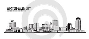 Cityscape Building Abstract Simple shape and modern style art Vector design - Winston-Salem city