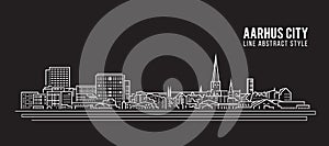 Cityscape Building Line art Vector Illustration design - Aarhus city