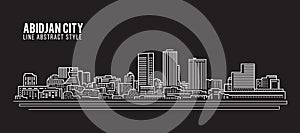 Cityscape Building Line art Vector Illustration design - Abidjan city photo