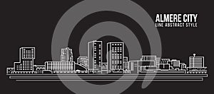 Cityscape Building Line art Vector Illustration design - Almere City